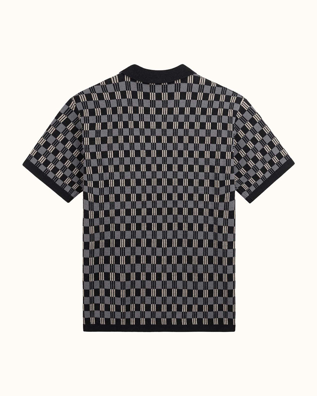 Gold Label Flint Jacquard Polo - Black - Walker Golf Things