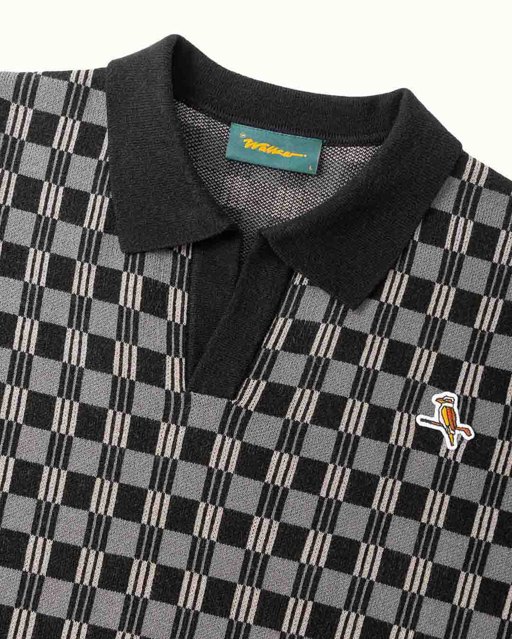 Gold Label Flint Jacquard Polo - Black - Walker Golf Things
