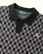 Gold Label Flint Jacquard Polo - Black - Walker Golf Things