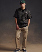 Gold Label Flint Jacquard Polo - Black - Walker Golf Things