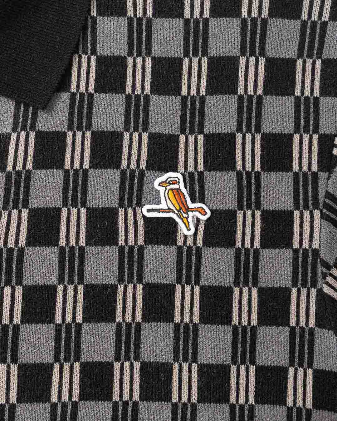 Gold Label Flint Jacquard Polo - Black - Walker Golf Things