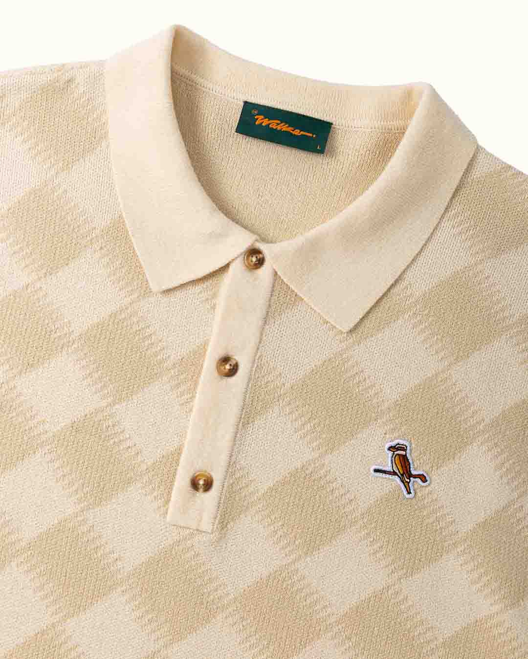 Gold Label Turncheck LS Polo - Ivory - Walker Golf Things