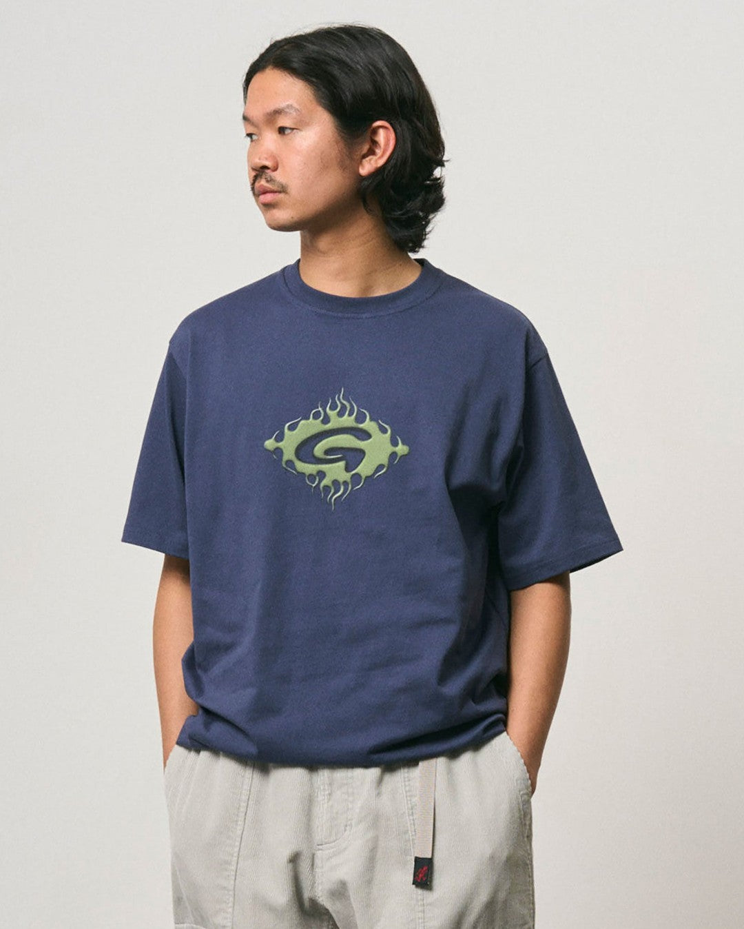 Flames Tee - Navy - Gramicci