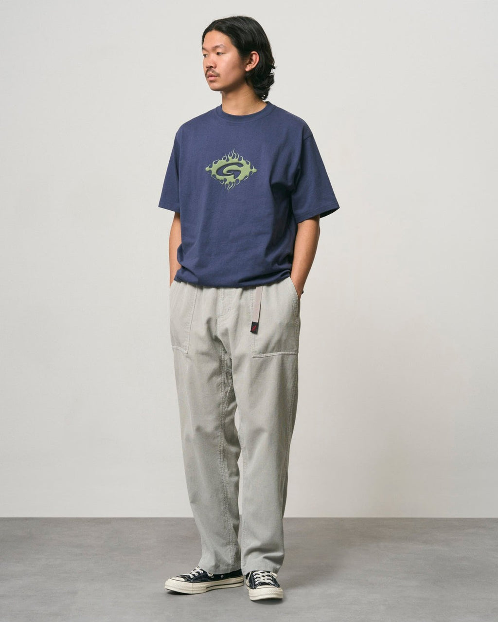 Flames Tee - Navy - Gramicci