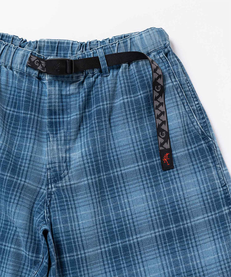 Lagoon Denim Plaid Shorts - Indigo Checkered Plaid - Gramicci