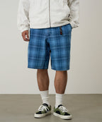 Lagoon Denim Plaid Shorts - Indigo Checkered Plaid - Gramicci