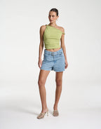 Denim Belt Shorts - Sky Blue Denim by Summi Summi - view 4