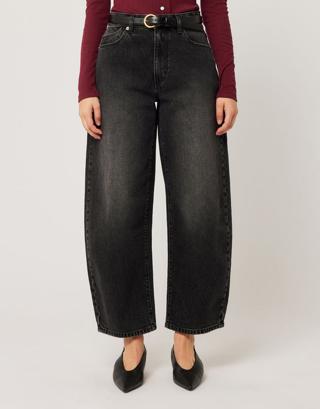 Gigi Barrel Denim Jeans - 80s Black