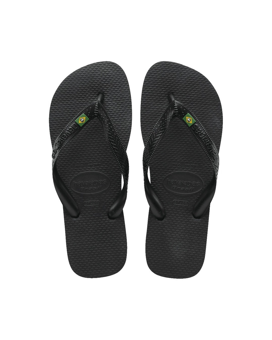 Brazil Flag Jandals - Black - Havaianas