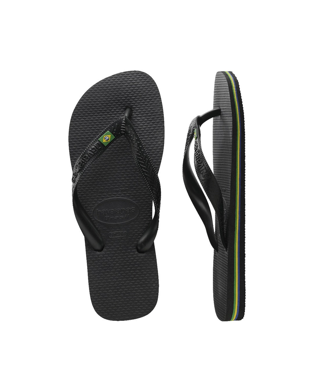 Brazil Flag Jandals - Black - Havaianas