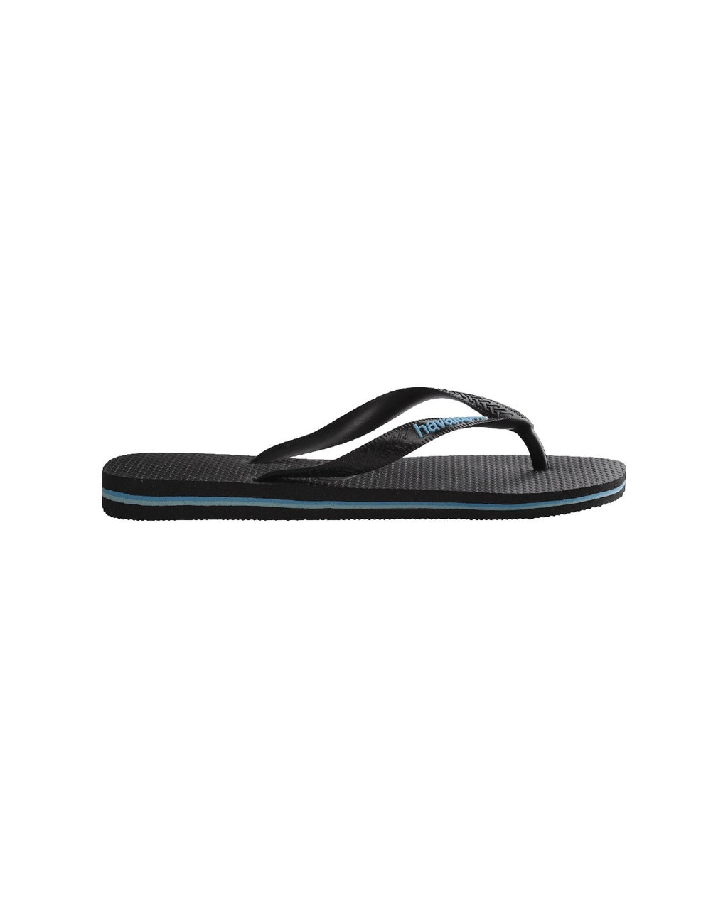 Rubber Logo Jandals - Black/Blue - Havaianas