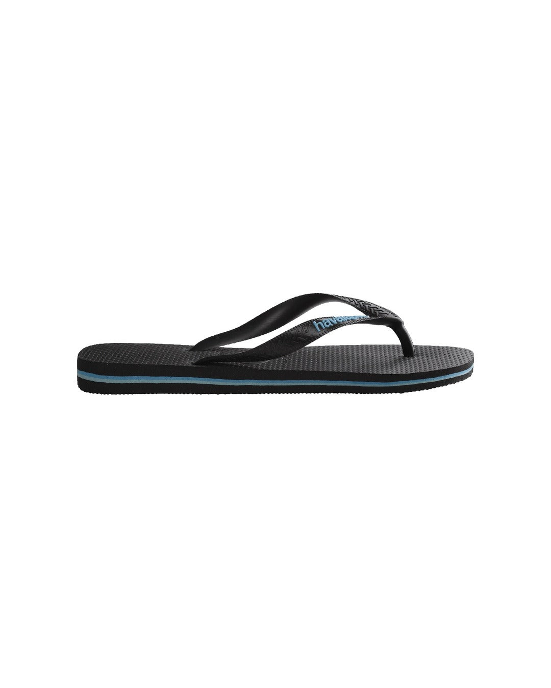 Rubber Logo Jandals - Black/Blue - Havaianas