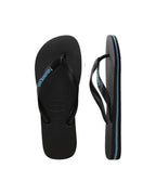 Rubber Logo Jandals - Black/Blue - Havaianas