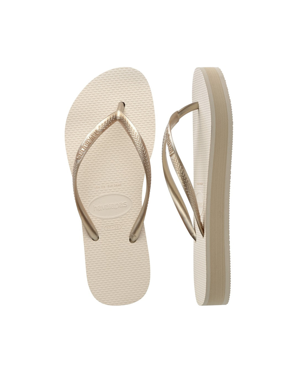 Slim Flatform Jandals - Beige - Havaianas