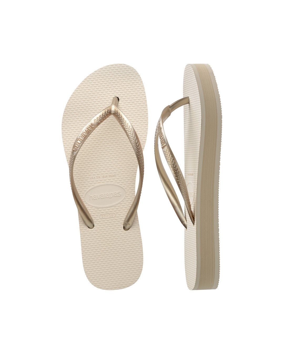 Slim Flatform Jandals - Beige - Havaianas