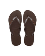 Slim Logo Metallic Jandals - Dark Brown - Havaianas