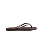 Slim Logo Metallic Jandals - Dark Brown - Havaianas