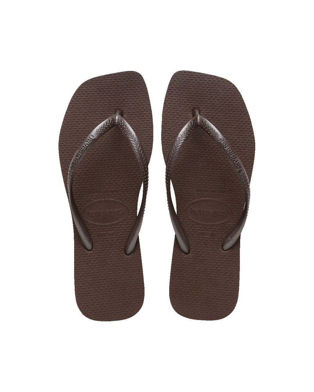 Slim Square Jandals - Dark Brown - Havaianas