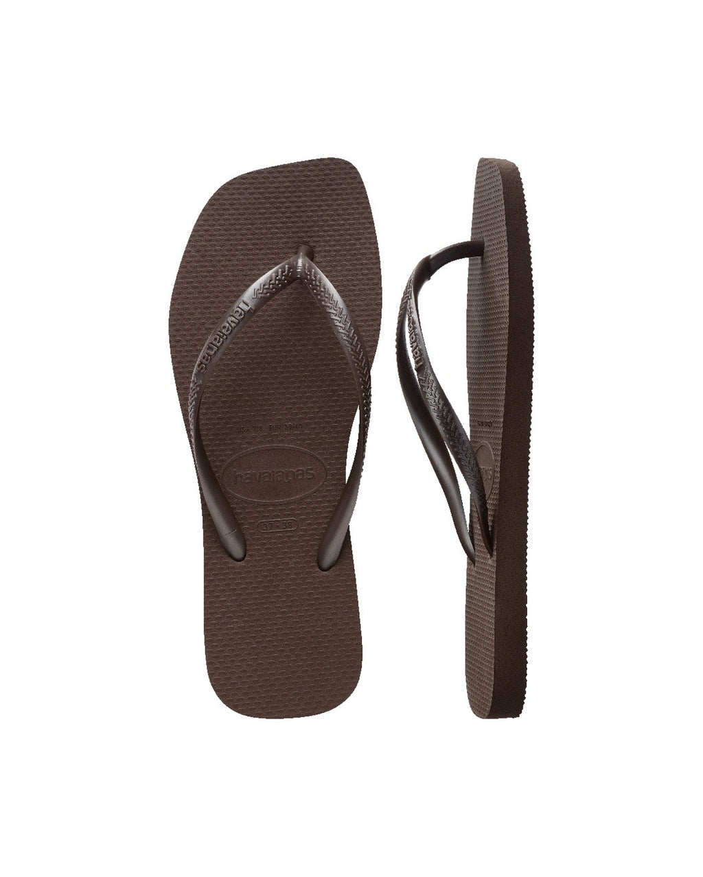 Slim Square Jandals - Dark Brown - Havaianas