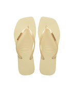 Slim Square Logo Metallic Jandals - Buttercream - Havaianas