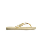 Slim Square Logo Metallic Jandals - Buttercream - Havaianas