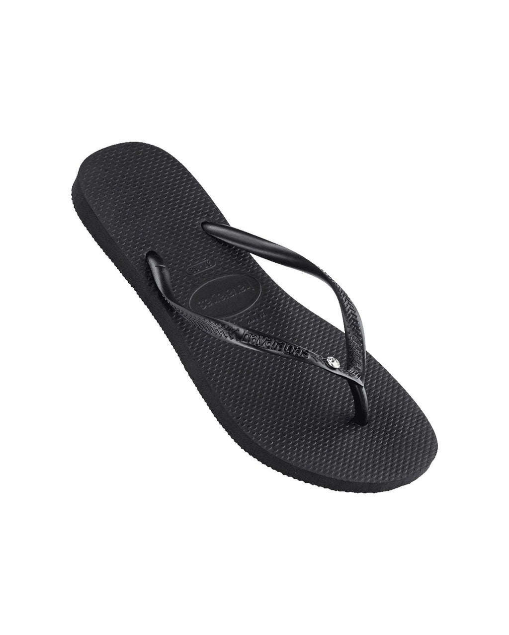 Slim Swarovski Crystal Jandals - Black - Havaianas