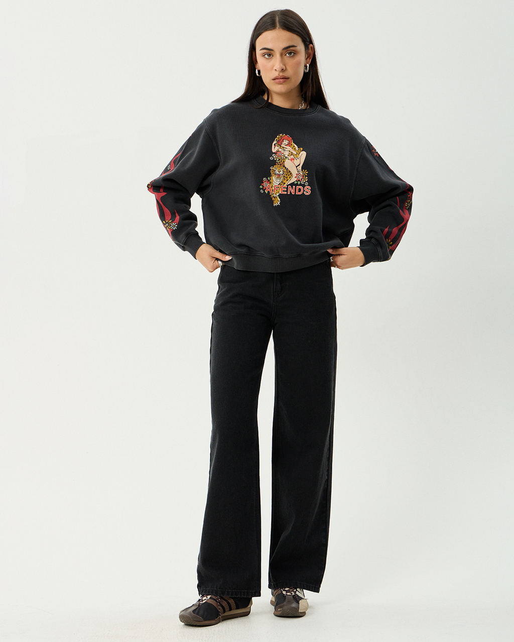 Hellcat - Recycled Crew Neck - Stone Black - Afends