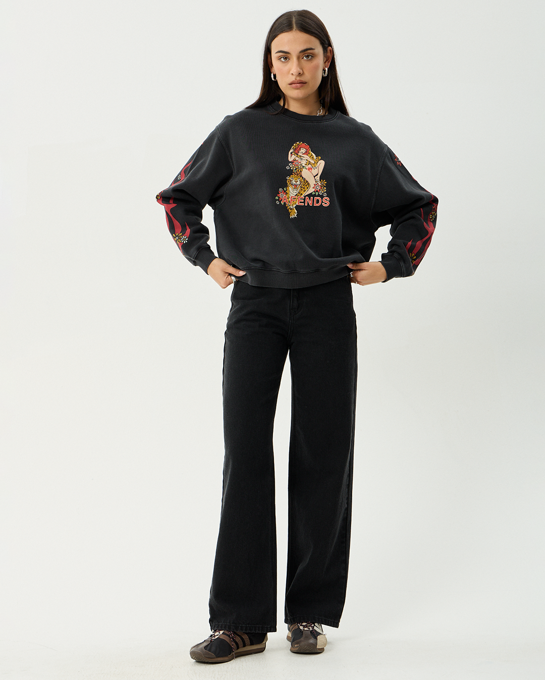 Hellcat - Recycled Crew Neck - Stone Black - Afends