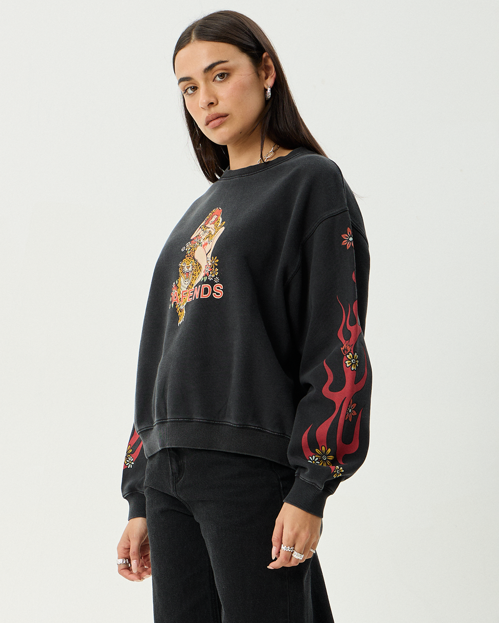 Hellcat - Recycled Crew Neck - Stone Black - Afends