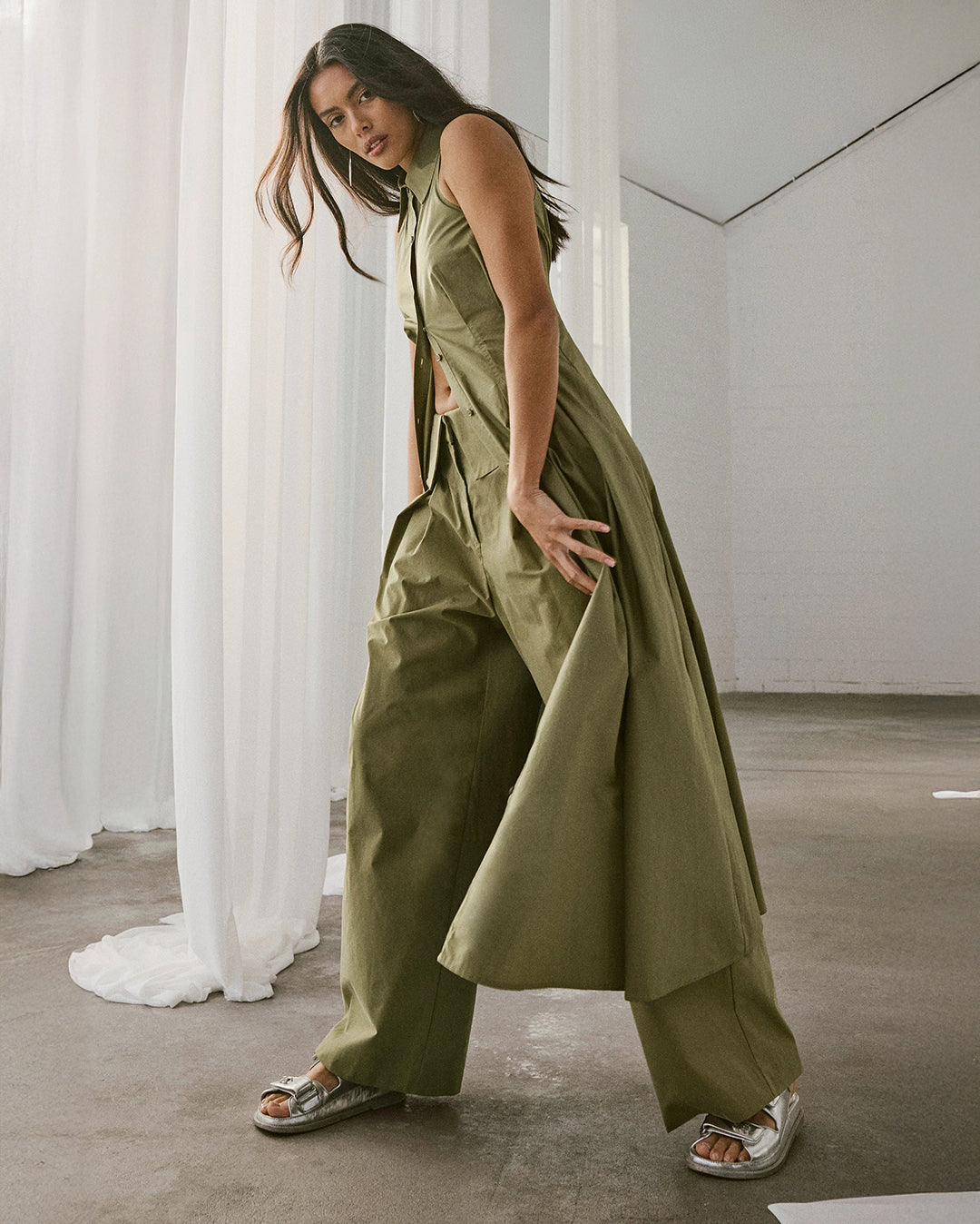 Roam Maxi Dress - Olive by Mossman
