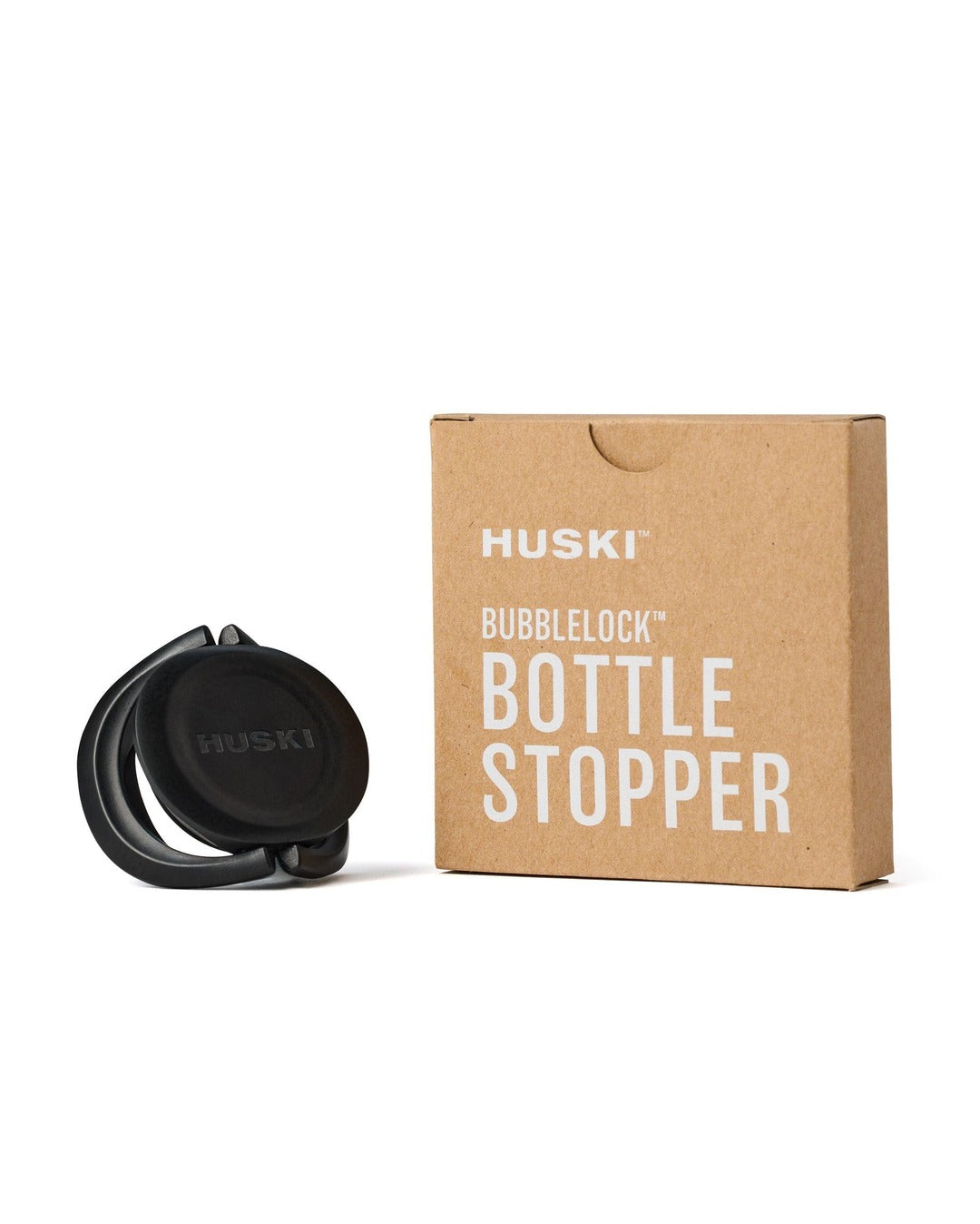 BubbleLock Bottle Stopper - Black - Huski
