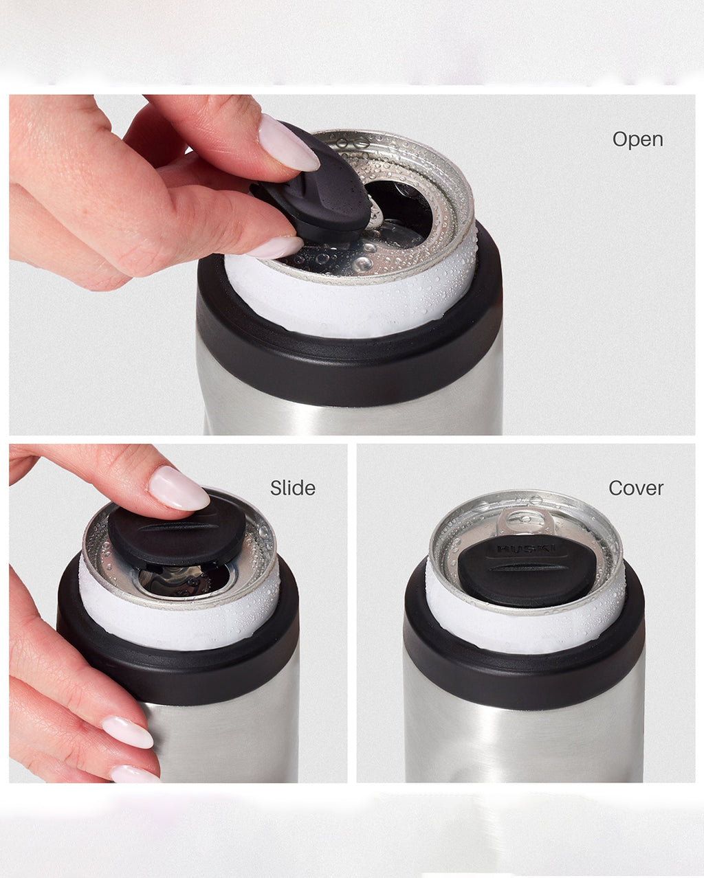 Slim Can Cooler - Brushed Stainless - Huski