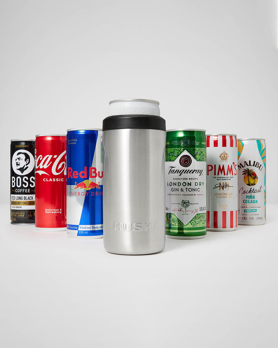 Slim Can Cooler - Brushed Stainless - Huski