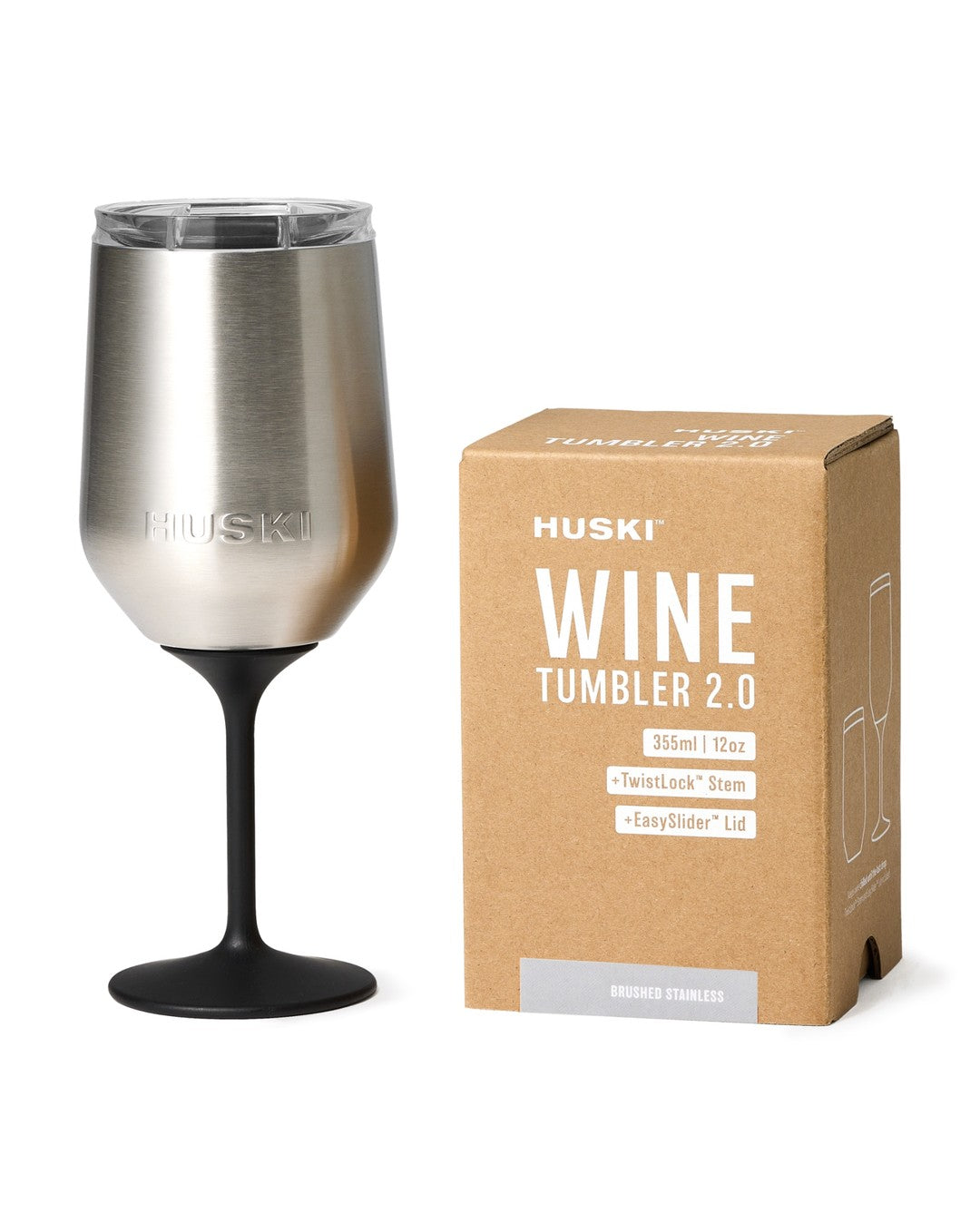 Wine Tumbler 2.0 - Brushed Stainless - Huski