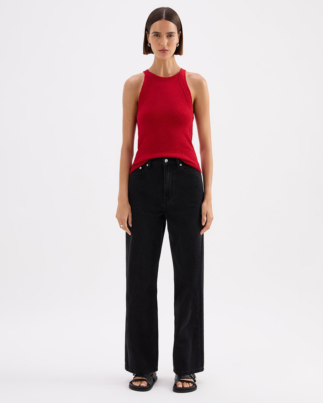 Kharis Knit Tank - Cherry - Nude Lucy