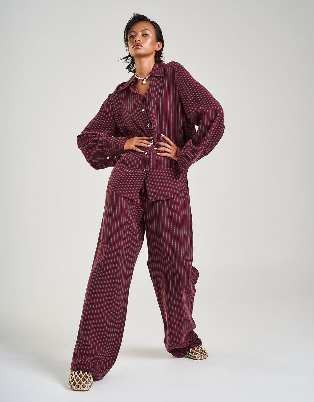 Cuff Shirt - Kina Pinstripe