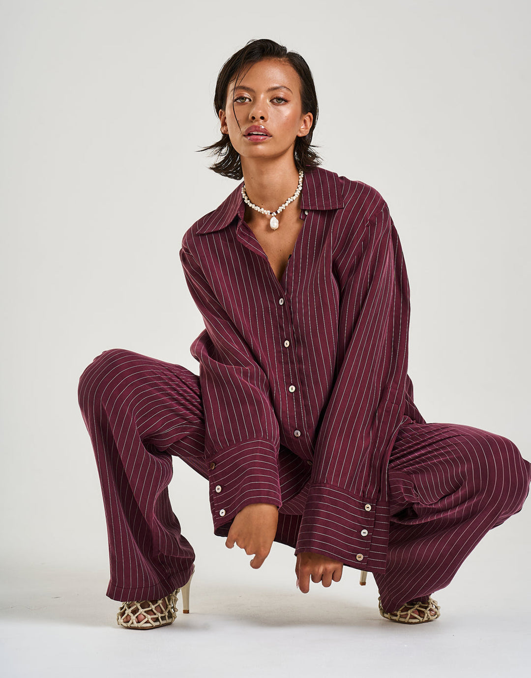 Cuff Shirt - Kina Pinstripe