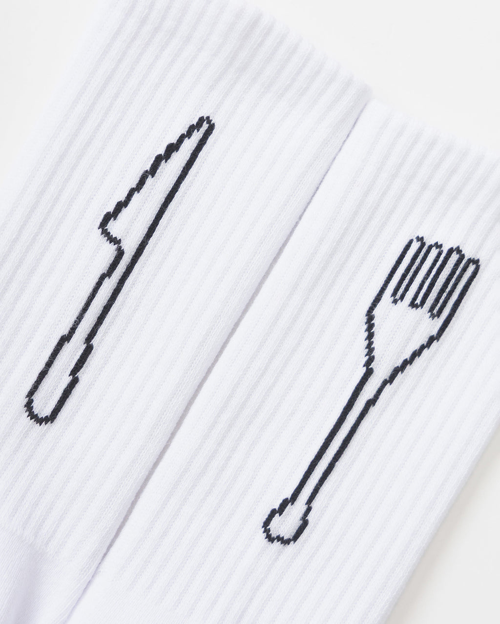 Knife & Fork Socks - White - Service Works