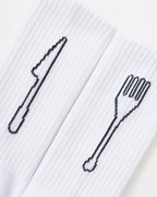 Knife & Fork Socks - White - Service Works