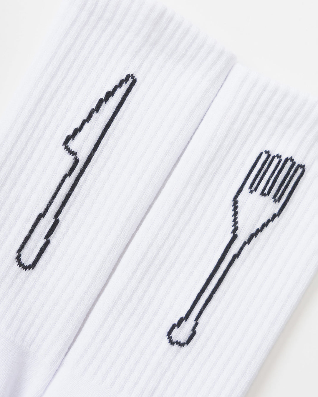 Knife & Fork Socks - White - Service Works