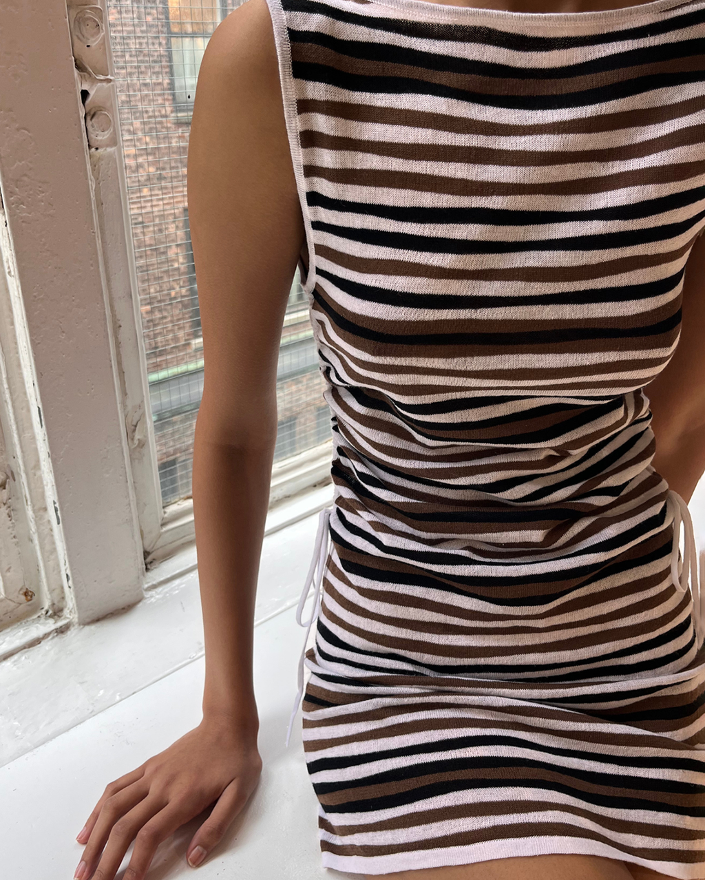 Knit Mini Dress - Black Stripe - Zulu and Zephyr