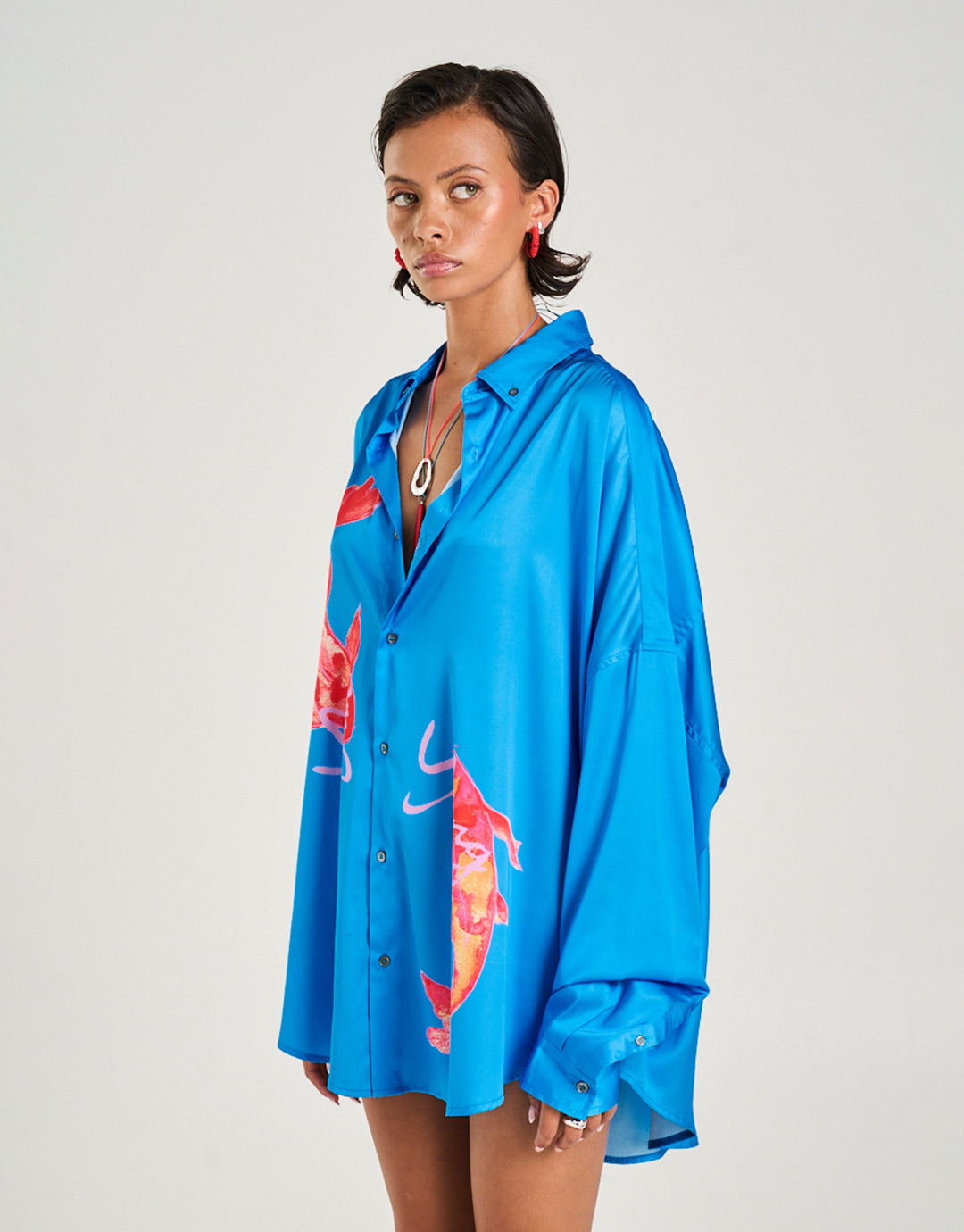 Long Sleeve Oversize Shirt - Koi