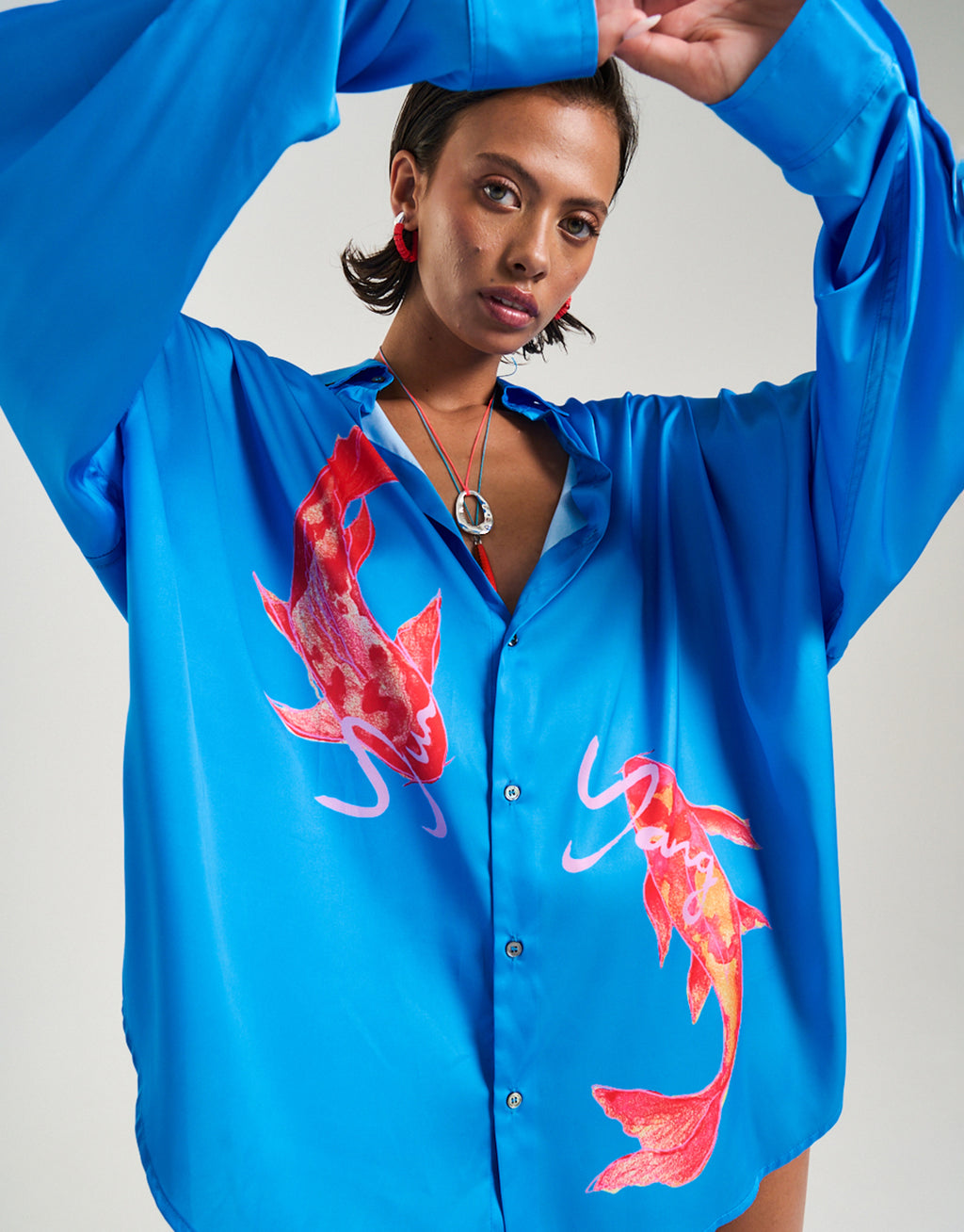 Long Sleeve Oversize Shirt - Koi