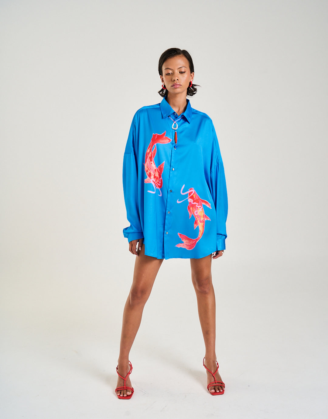 Long Sleeve Oversize Shirt - Koi