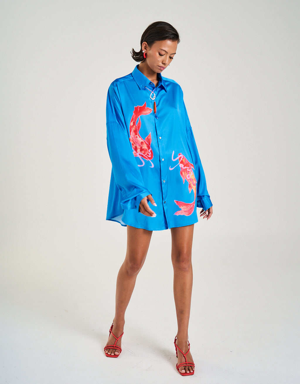 Long Sleeve Oversize Shirt - Koi