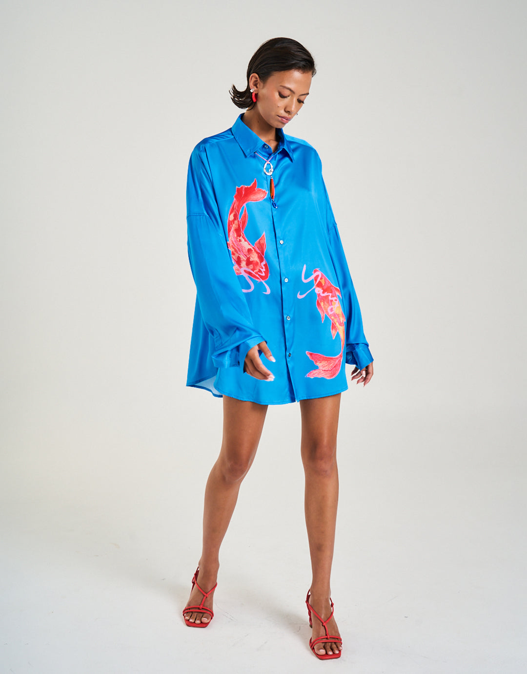 Long Sleeve Oversize Shirt - Koi