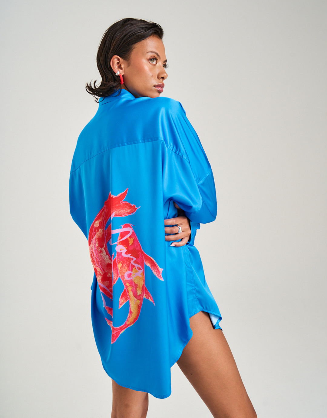 Long Sleeve Oversize Shirt - Koi