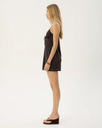 Lani Polka - Recycled Mesh Dress - Coffee - Afends