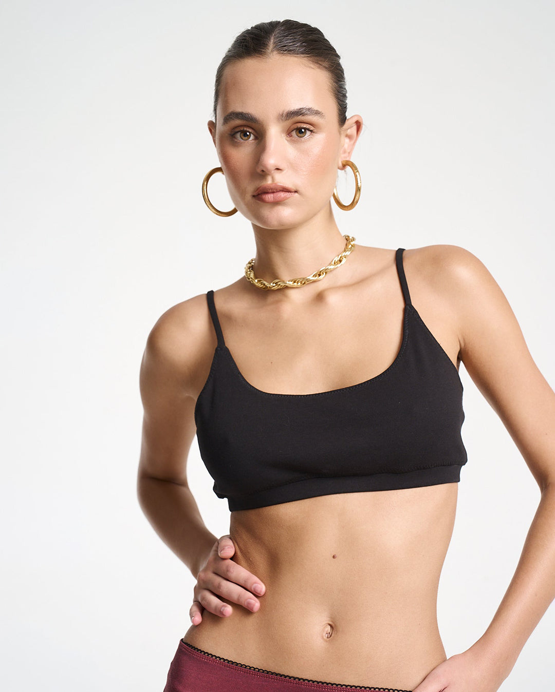 Sporty Crop - Midnight Black