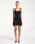 A-line Knit Mini Dress - Midnight Black by Summi Summi
